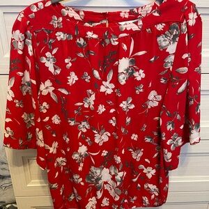 Floral Red Women's Top